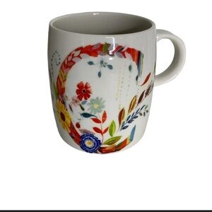 Anthropologie Petal Palette Monogram C Mug Cup 14 oz Starla M. Halfmann Floral